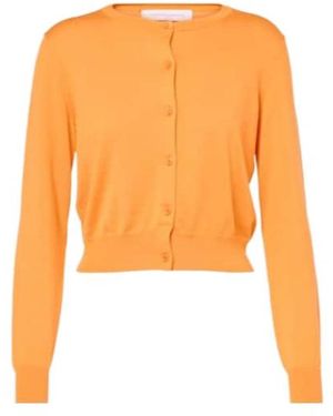 Carolina Herrera Cropped Silk And Cotton Cardigan - Orange