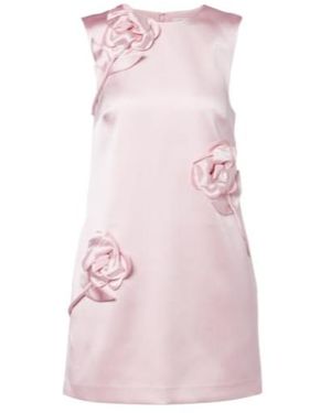Self-Portrait Satin Minidress - Pink