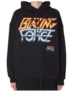 McQ Pattern Printed Hooded Hoodie - Black