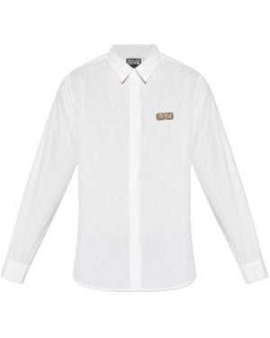 Versace Jeans Couture Couture Logo Plaque Long-Sleeved Shirt - White