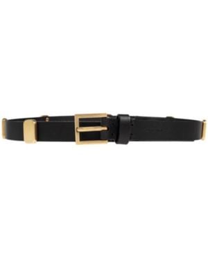 AllSaints Stud-Embellished Leather Belt - White