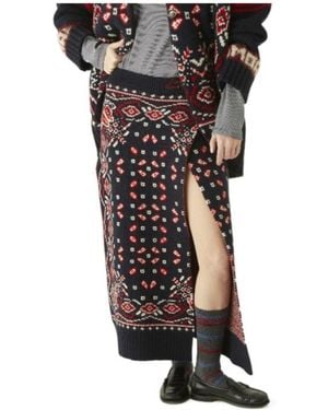 Giada Benincasa Fair Isle Knitted Skirt - Black