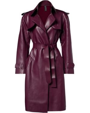 Norma Kamali Belted Trench Coat - Purple