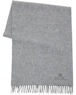 Loro Piana Grande Unita Fringed-Edge Scarf - Grey