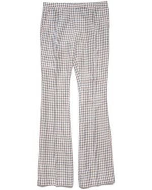 Acne Studios Gingham Flared Trouser - Gray