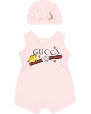Gucci Baby Two-Piece Gift Set With Print - Pink