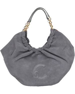 Coccinelle Ruched Chain-Link Tote Bag - Grey