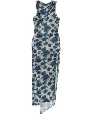 Coperni Floral-Print Maxi Dress - Blue
