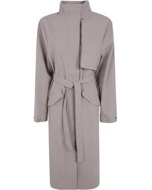 Rains Long-Sleeved Trench Coat - Grey