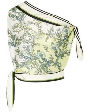 Veronica Beard Tari Floral-Print One-Shoulder Top - Multicolour