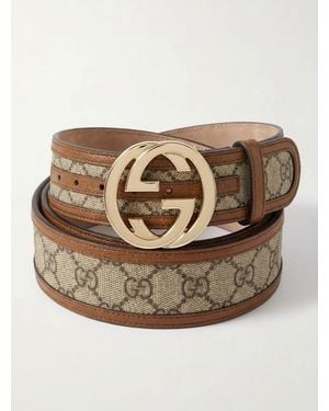 Gucci Gg Jacquard Belt - Natural
