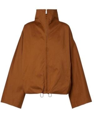 Nour Hammour Francois Cotton-Blend Jacket - Brown