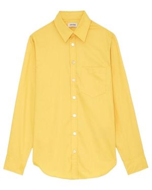 Zadig & Voltaire Taskiz Slogan-Embroidered Cotton Shirt - Yellow