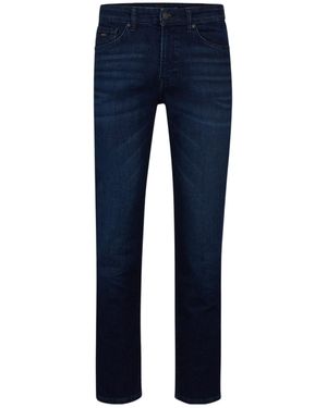 BOSS Mid-Rise Straight-Leg Jeans - Blue