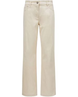 Moncler Gabardine Straight-Leg Pants - Natural