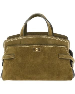 Anya Hindmarch Wilson Stitch Logo Plaque Shoulder Bag - Green