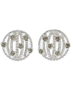 Magda Butrym Floral-Appliqué Embellished Earrings - Metallic