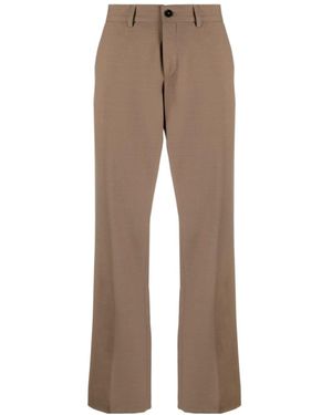 Closed Straight-Leg Mid-Rise Trousers - Brown