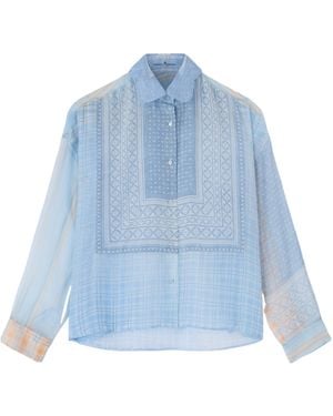 Ermanno Scervino Boxy Printed Shirt - Blue