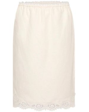 Posse Solid Colour Midi Skirt - White