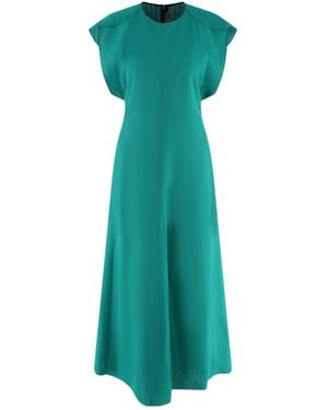 Victoria Beckham Folded Cap Sleeve Midi Dress - Green