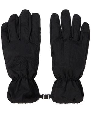 Stone Island Embroidered-Logo Gloves - Black