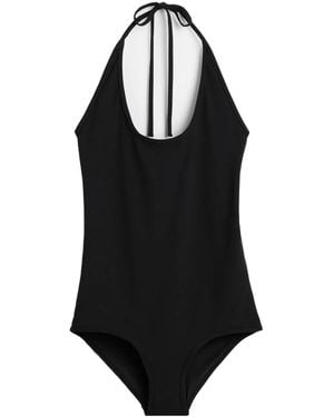 TOTEME Halterneck Tie-Fastening Swimsuit - Black
