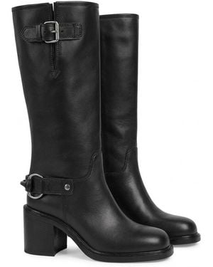 Gucci Mid-Heel Leather Boot - Black