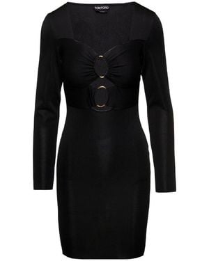 Tom Ford Sweetheart Neck Cut-Out Mini Dress - Black