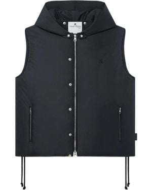 Courreges Logo-Patch Padded Gilet - Blue