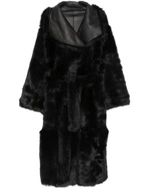 Yves Salomon Shearling-Trimmed Fur Jacket - Black