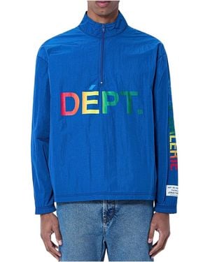 GALLERY DEPT. Half-Zip Logo Pullover Jacket - Blue