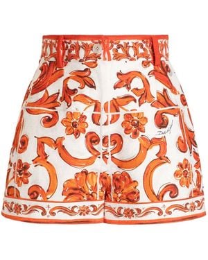 Dolce & Gabbana Majolica Printed Shorts - Red