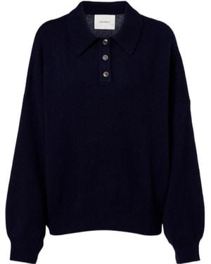 Lisa Yang Etta Cashmere Polo Jumper - Blue
