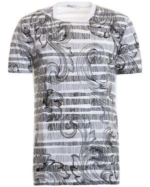 Versace Logo Printed T-Shirt - Grey