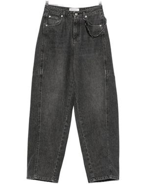 ERMANNO FIRENZE Chain-Detail Denim Trousers - Grey