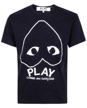 COMME DES GARÇONS PLAY Comme Des Garçons Play Logo Printed Crewneck T-Shirt - Blue