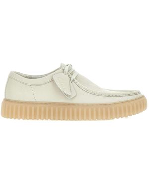 Clarks Lace-Up Low-Top Sneakers - White