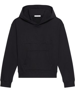 Helmut Lang Logo Embossed Hoodie - Blue
