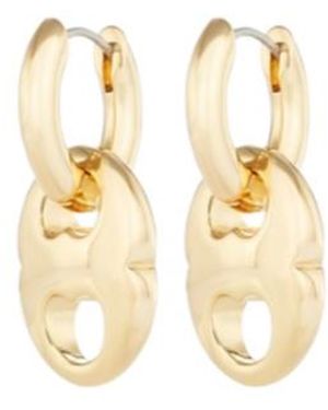 Tory Burch Small Gemini Hoop Earrings - Metallic