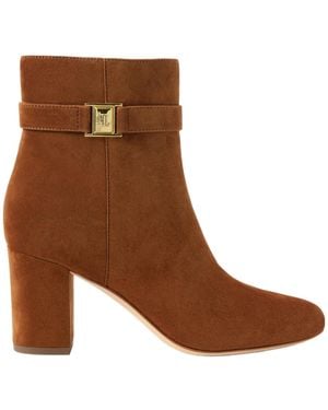 Ralph Lauren Real Leather Kellie Ankle Heeled Boot - Brown