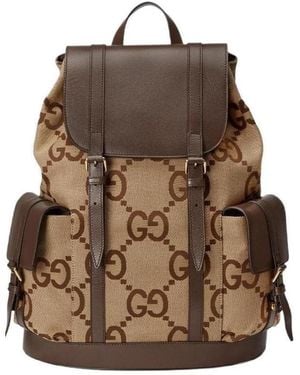 Gucci Jumbo Gg Backpack - Brown
