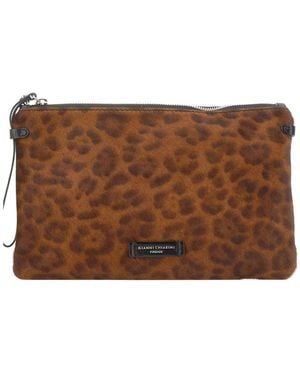 Gianni Chiarini Hermy Animal Pattern Wristlet Bag - Brown