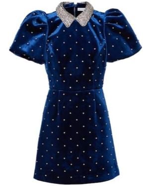 Rebecca Vallance Vivicia Embellished Velvet Minidress - Blue