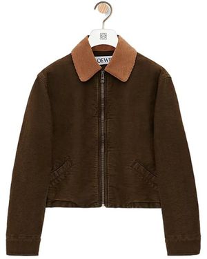 Loewe Logo Patch Zipped Jacket - Brown