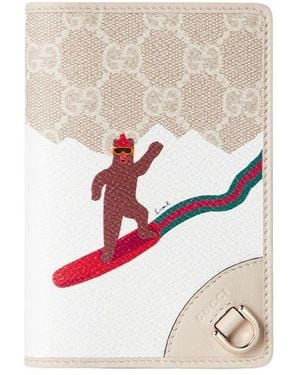 Gucci Printed Gg Passport Case - White