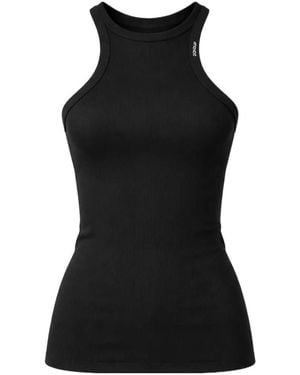 Dondup Ribbed Logo Sleeveless Top - Black