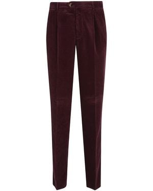 Brunello Cucinelli Corduroy Tapered Leg Trousers - Purple