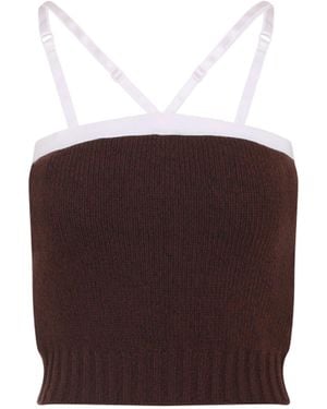 Prada Sleeveless Knitted Top - Brown