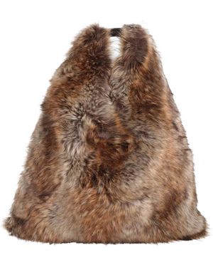 MM6 by Maison Margiela Fuzzy Largesize Shoulder Bag - Brown